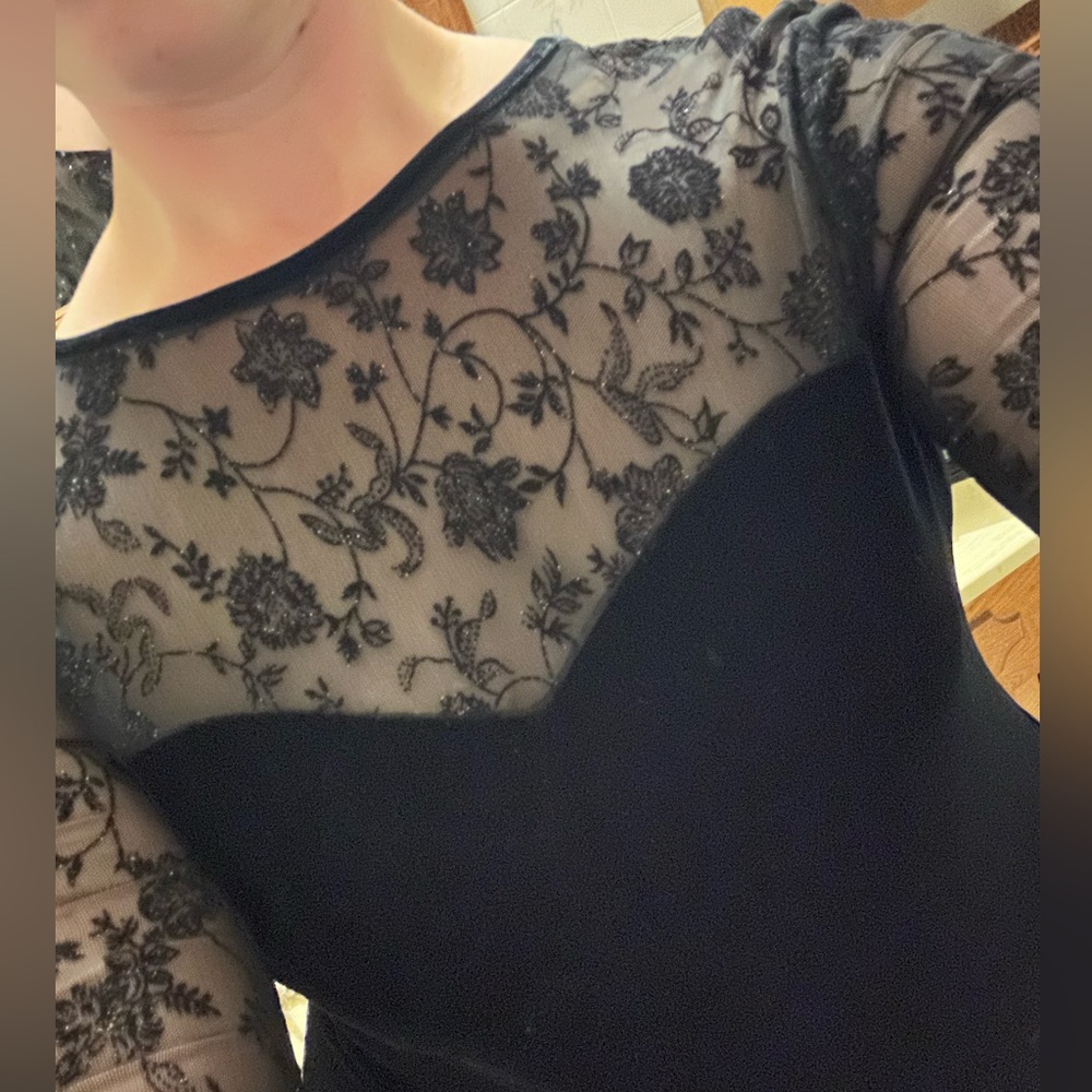 Black Velvet and Lace Dress